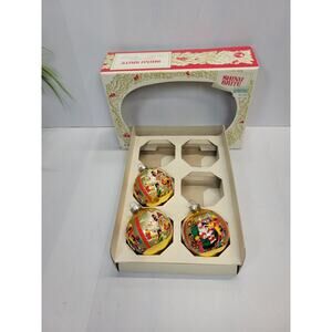 3 MCM Vintage Christmas Tree Ornaments, Glass Bulb Plastic Wrap